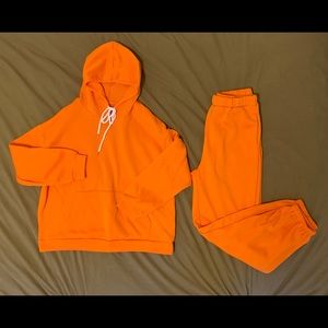 New Shein orange sweatsuit